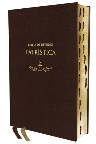 Cover image for Rvr, Biblia de Estudio Patristica, Leathersoft, Marron, Interior a DOS Colores, Con Indice, Palabras de Jesus En Rojo, Comfort Print
