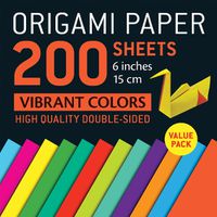 Cover image for Origami Paper 200 sheets Vibrant Colors 6" (15 cm)