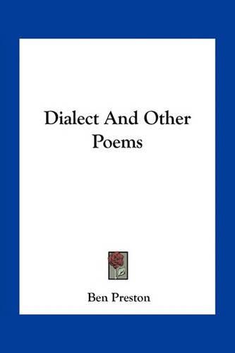 Cover image for Dialect and Other Poems