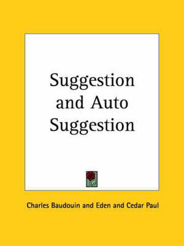 Cover image for Suggestion and Auto Suggestion (1927)