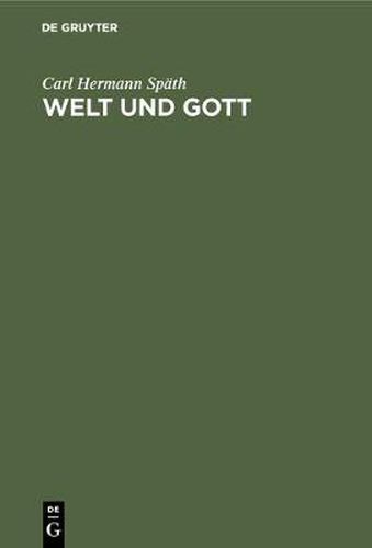 Cover image for Welt und Gott