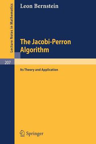 Cover image for The Jacobi-Perron Algorithm: Its Theory and Application