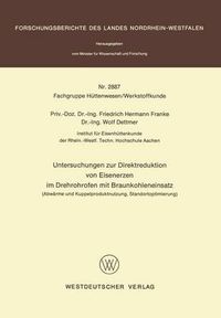 Cover image for Untersuchungen Zur Direktreduktion Von Eisenerzerim Drehrohrofen Mit Braunkohleneinsatz