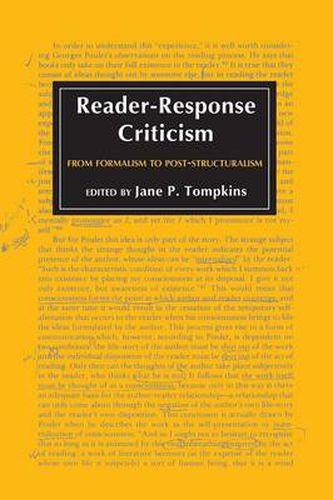 Cover image for Reader-response Criticism: From Formalism to Post-structuralism