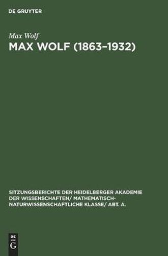 Cover image for Max Wolf (1863-1932): Ein Gedenkblatt