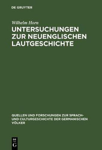 Untersuchungen Zur Neuenglischen Lautgeschichte