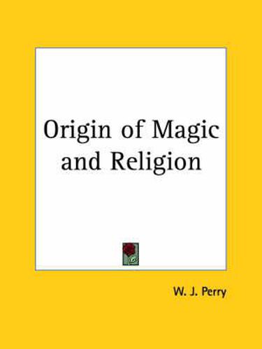 Cover image for Origin of Magic and Religion (1923)