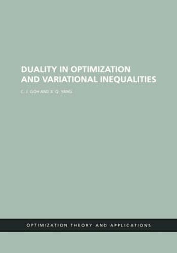 Cover image for Duality in Optimization and Variational Inequalities