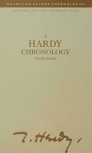 Cover image for A Hardy Chronology