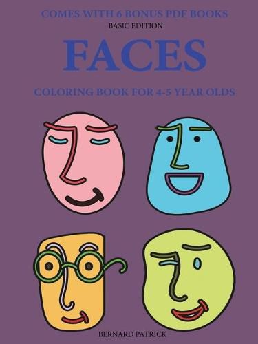 Cover image for Coloring Book for 4-5 Year Olds (Faces)