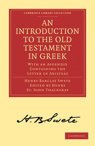 Cover image for An Introduction to the Old Testament in Greek: With an Appendix Containing the Letter of Aristeas