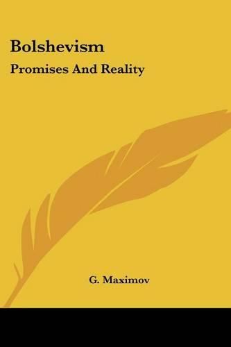 Cover image for Bolshevism: Promises and Reality