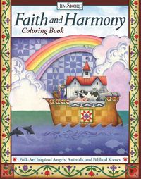 Cover image for Faith and Harmony Coloring Book: Folk-Art Inspired Angels, Animals, and Biblical Scenes