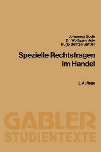 Cover image for Spezielle Rechtsfragen Im Handel