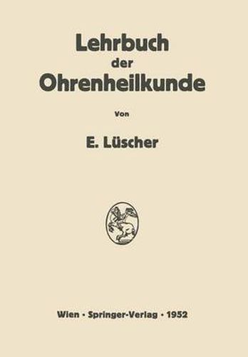 Cover image for Lehrbuch der Ohrenheilkunde