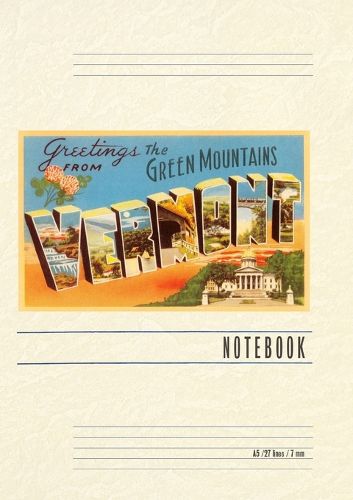 Cover image for Vintage Lined Notebook Greetings from Green Mountains, Vermont