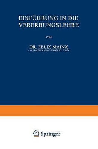 Cover image for Einfuhrung in Die Vererbungslehre