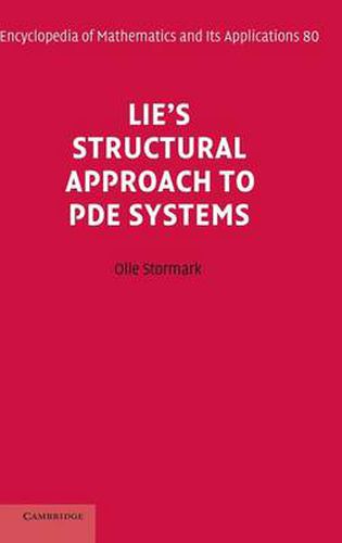 Cover image for Lie's Structural Approach to PDE Systems