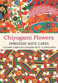 Cover image for Chiyogami Flowers Embossed Note Cards - 12 Cards