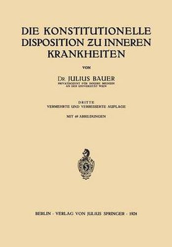 Cover image for Die Konstitutionelle Disposition &#438;u Inneren Krankheiten