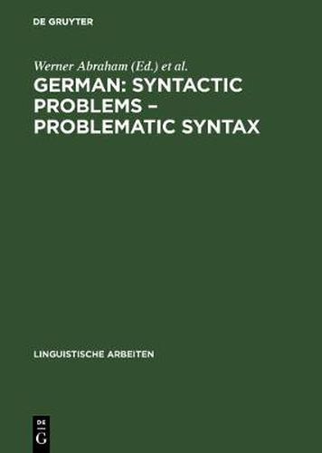 Cover image for German: Syntactic Problems - Problematic Syntax