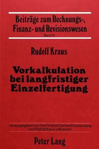 Cover image for Vorkalkulation Bei Langfristiger Einzelfertigung