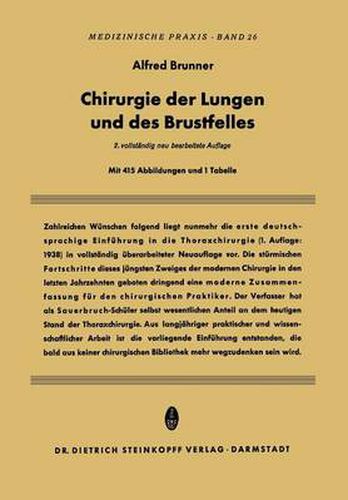 Cover image for Chirurgie der Lungen und des Brustfelles