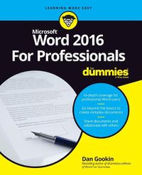 Cover image for Word 2016 For Professionals For Dummies