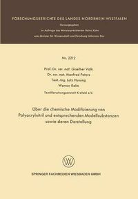 Cover image for UEber Die Chemische Modifizierung Von Polyacrylnitril Und Entsprechenden Modellsubstanzen Sowie Deren Darstellung