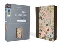 Cover image for NIV, Thinline Bible, Large Print, Leathersoft, Floral, Zippered, Red Letter, Comfort Print