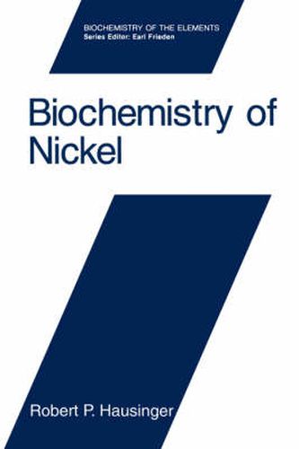 Cover image for Biochemistry of Nickel