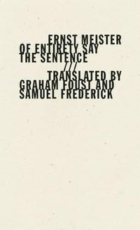 Cover image for Of Entirety Say the Sentence