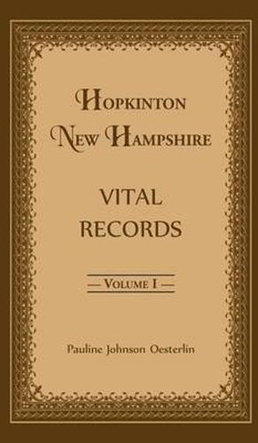 Cover image for Hopkinton, New Hampshire, Vital Records, Volume 1