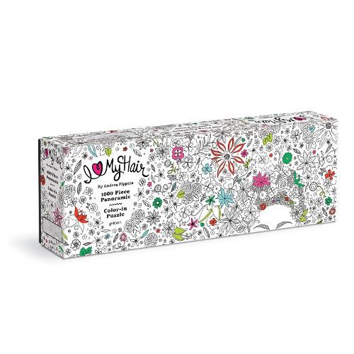 Cover image for Andrea Pippins Flowers In Your Hair Color-In 1000 Piece Panoramic Puzzle