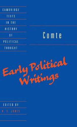 Cover image for Comte: Early Political Writings