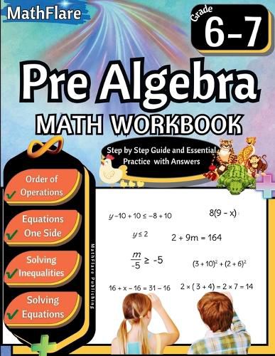 Cover image for Pre Algebra Workbook 6th and 7th Grade