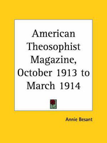 Cover image for American Theosophist Magazine Vol. 1 (1913)