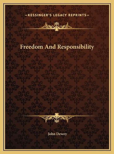 Cover image for Freedom and Responsibility