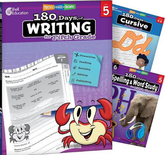 Cover image for 180 Days (TM): Writing, Spelling, & Cursive Grade 5: 3-Book Set
