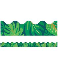 Cover image for One World Tropical Leaves Scalloped Borders