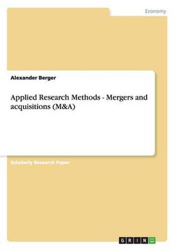 Cover image for Applied Research Methods - Mergers and acquisitions (M&A)