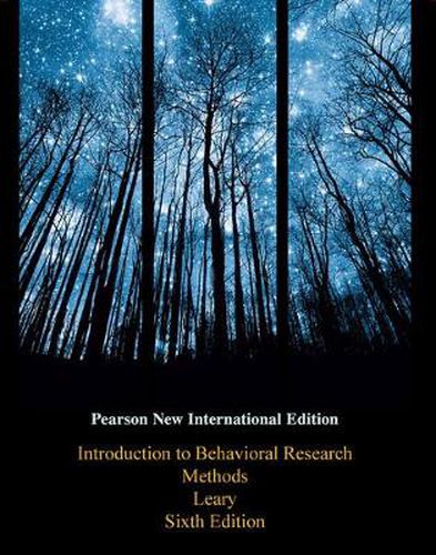 Cover image for Introduction to Behavioral Research Methods: Pearson New International Edition