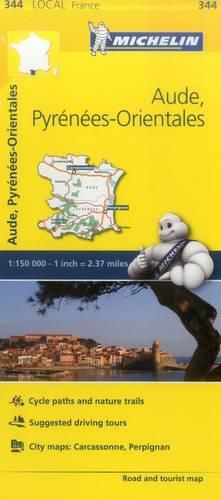 Cover image for Aude, Pyrenees-Orientales - Michelin Local Map 344: Map