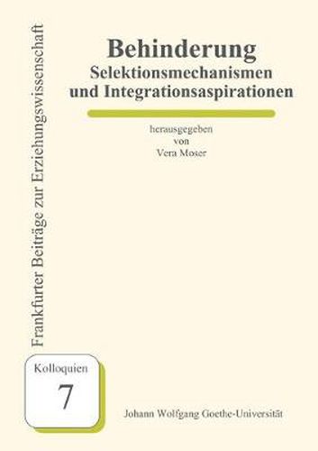 Cover image for Behinderung - Selektionsmechanismen und Integrationsaspirationen