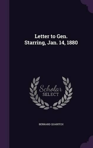 Letter to Gen. Starring, Jan. 14, 1880