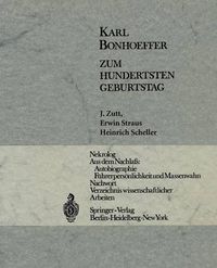 Cover image for Karl Bonhoeffer: Zum Hundertsten Geburtstag Am 31. Marz 1968