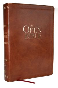 Cover image for The Open Bible: Read and Discover the Bible for Yourself (NKJV Brown Leathersoft, Red Letter, Comfort Print)