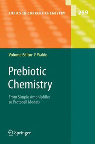 Cover image for Prebiotic Chemistry: From Simple Amphiphiles to Protocell Models