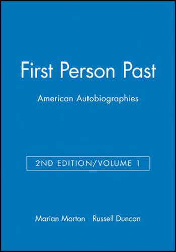 Cover image for First Person Past: American Autobiographies