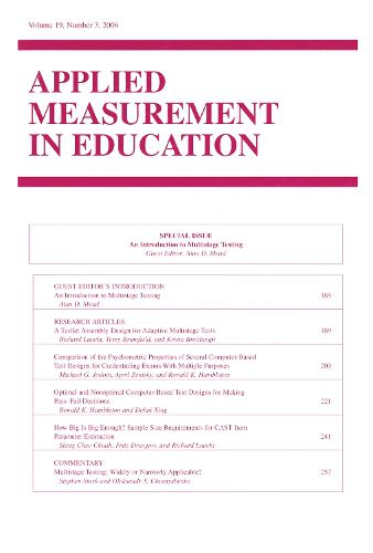 Cover image for An Introduction To Multistage Testing Ame V19#3